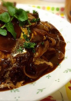 残り物→おしゃれランチ！　オムシチュー☆-レシピのメイン写真
