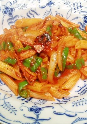 ペンネでなつかしいナポリタン-レシピのメイン写真