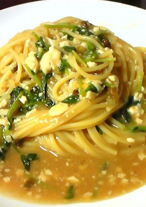 朝ごはんの味噌汁の残りで作る！味噌パスタ-レシピのメイン写真