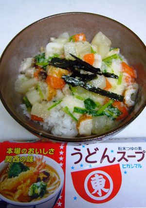 具だくさんとろろご飯（うどんスープ使用）-レシピのメイン写真