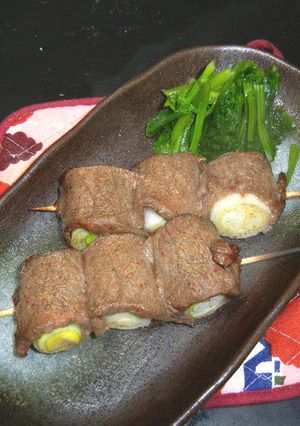 長ネギの牛肉巻き串焼き-レシピのメイン写真