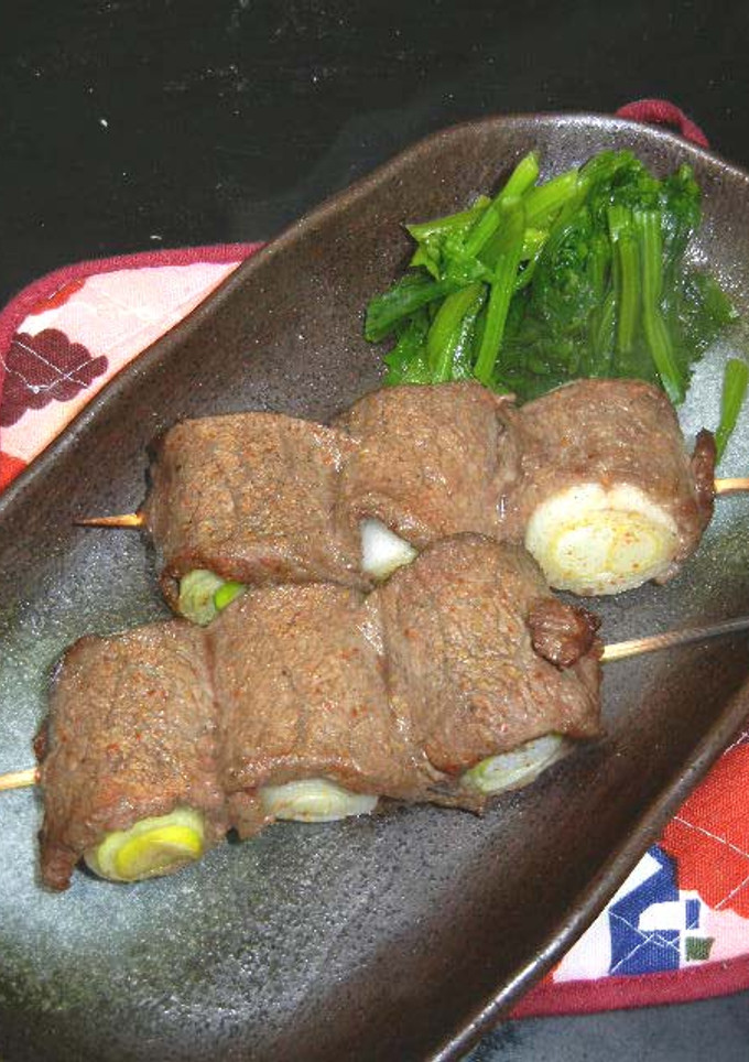長ネギの牛肉巻き串焼き-レシピのメイン写真