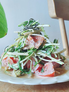 クリチ&水菜トマト塩昆布和え☆今夜の夕食-レシピのメイン写真