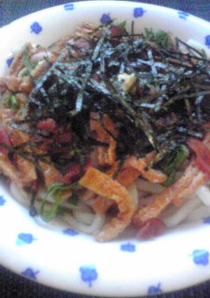 簡単！あっさり美味☆冷やし梅きつねうどん-レシピのメイン写真