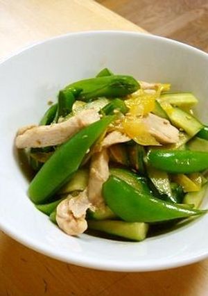 スナップえんどうと鶏ムネ肉のピリ辛サラダ-レシピのメイン写真