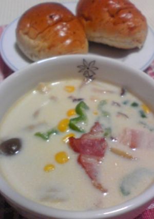 簡単に出来ちゃう☆具だくさんな牛乳スープ-レシピのメイン写真