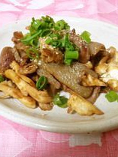 焼き肉みたいなキノコと蒟蒻炒め-レシピのメイン写真