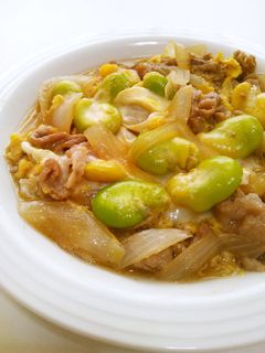 そら豆と新玉ねぎの卵とじ-レシピのメイン写真