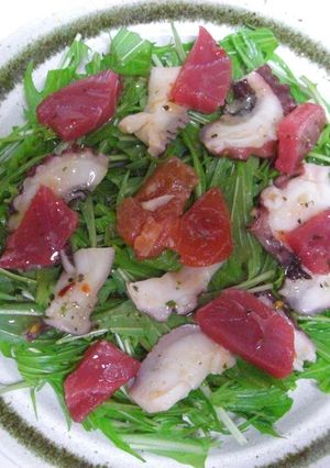 マグロとたこのカルパッチョ風サラダ-レシピのメイン写真