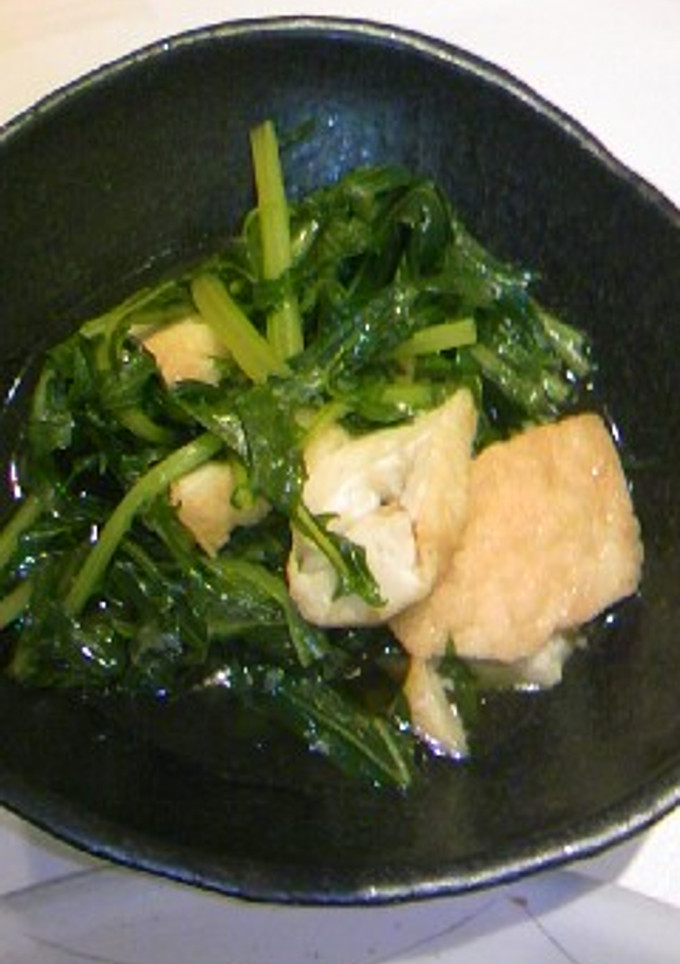 水菜とあげのあっさり煮物-レシピのメイン写真