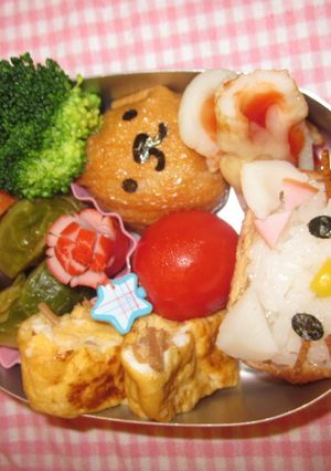 キャラ弁いなりずしでキティちゃん-レシピのメイン写真