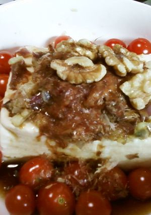 豆腐、トマト、胡桃、鰹節、昆布つゆ、茗荷-レシピのメイン写真