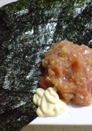 明太子のねぎマヨごま油和えの海苔包み-レシピのメイン写真