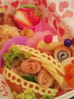 魚肉ソーセージde薔薇☆キャラ弁おかず-レシピのメイン写真