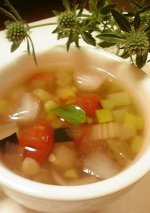 夏野菜で作る冷た〰いエコスープ♪-レシピのメイン写真