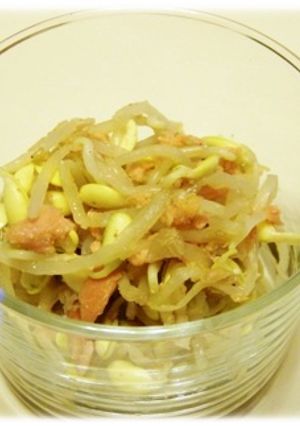 焼きさけあらほぐしで豆もやしのナムル風-レシピのメイン写真