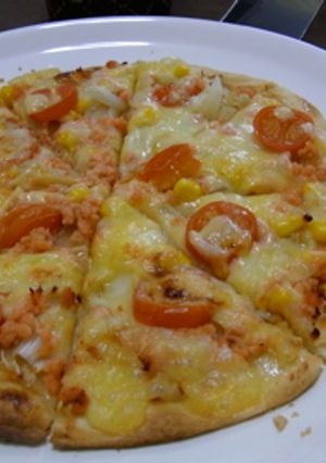 焼さけあらほぐしで子供が喜ぶお手軽ピザ☆-レシピのメイン写真