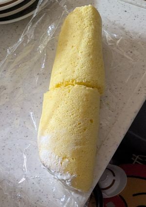 レンジで2分で完成!ロールケーキ-レシピのメイン写真