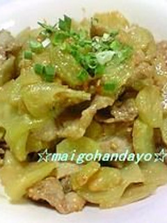 隼人瓜(ハヤトウリ)と豚肉味噌炒め-レシピのメイン写真