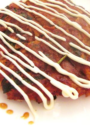 キムチとトマト味の餅入り韮のお好み焼き-レシピのメイン写真
