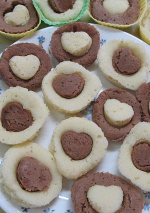 バレンタインに♪可愛いハートの蒸しケーキ-レシピのメイン写真