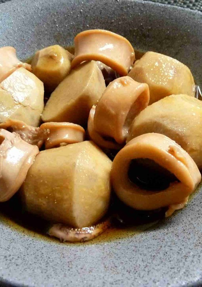 かき醤油がイイ！ヤリイカと里芋の簡単煮物-レシピのメイン写真