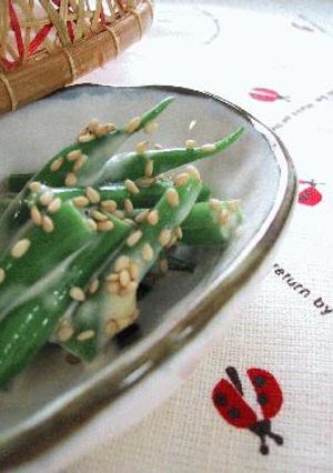 インゲン豆のごま味噌マヨ和え。-レシピのメイン写真