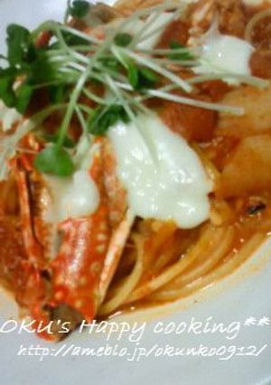 渡り蟹のトマトソーススパゲティ♪-レシピのメイン写真