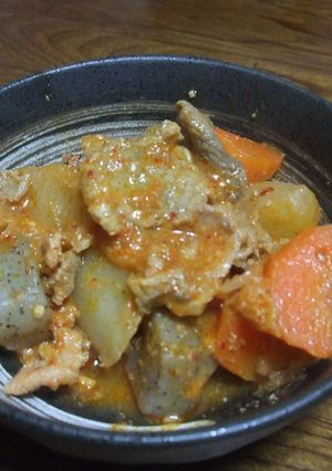 韓国キムチと大根のごま味噌旨煮-レシピのメイン写真