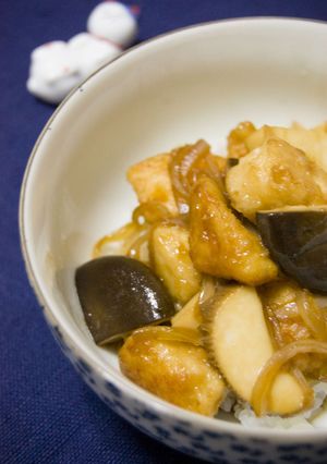 ササミとエリンギのコロ照り丼-レシピのメイン写真