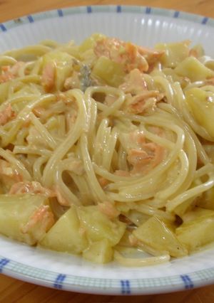 鮭とじゃが芋のクリームパスタ-レシピのメイン写真