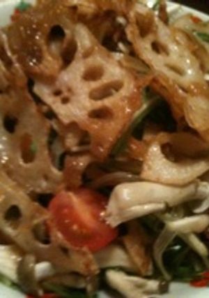 水菜と蓮根のサラダ＊和風ドレッシング＊-レシピのメイン写真