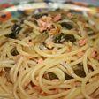 ピリ辛!焼さけと高菜のお手軽パスタ♪