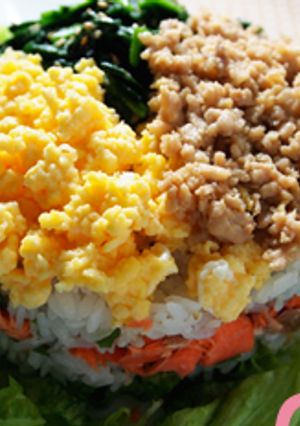 ケーキみたいな三色丼プラス1-レシピのメイン写真