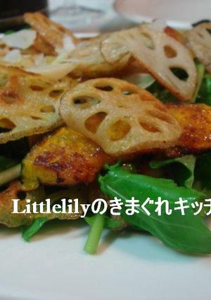 カリカリレンコンとかぼちゃのサラダ-レシピのメイン写真