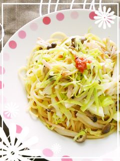 キャベツとシメジの梅味パスタ-レシピのメイン写真