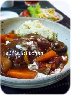 デミグラスソース&トマト煮込みハンバーグ-レシピのメイン写真