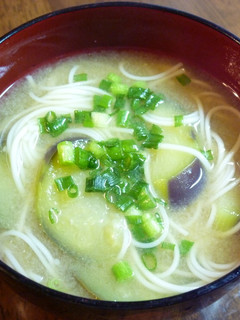 茄子そうめんお味噌汁(o^-^o)-レシピのメイン写真