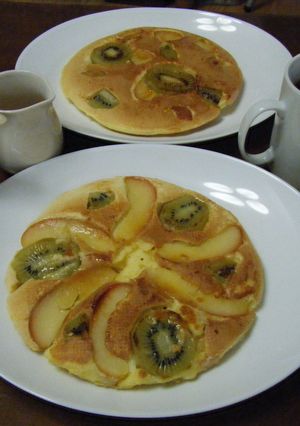 ヘルシーなフルーツホットケーキ-レシピのメイン写真