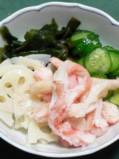 カニとレンコン他の酢のもの-レシピのメイン写真