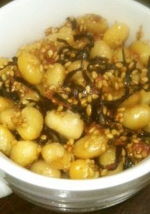 【ご飯の友】梅ごま塩こんぶ大豆-レシピのメイン写真