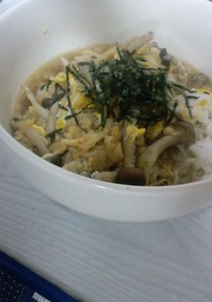 簡単きのこ　てんかす　親子丼風　-レシピのメイン写真