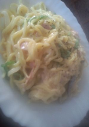 焼きそば　de　カルボナーラ♡-レシピのメイン写真