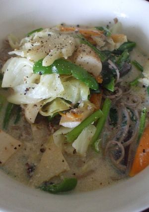 そばPASTA　豆乳　in　spring-レシピのメイン写真