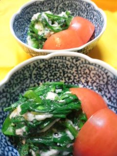 サッパリ春菊のとろろ和え-レシピのメイン写真