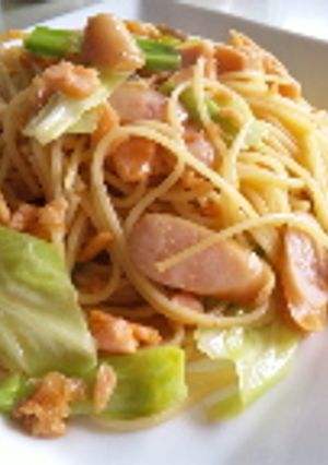 ランチに!鮭の和風バターパスタ-レシピのメイン写真