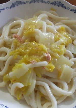 焼さけあらほぐしで塩味あんかけうどん-レシピのメイン写真