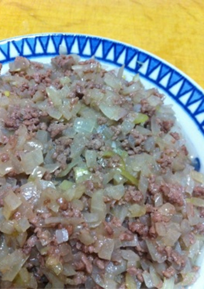 美味しく簡単時短ひき肉とタマネギの炒め物-レシピのメイン写真
