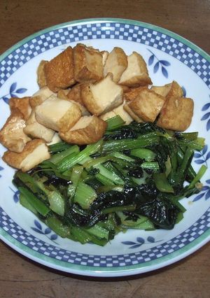 かんたん厚揚げ煮びだし(小松菜利用)-レシピのメイン写真