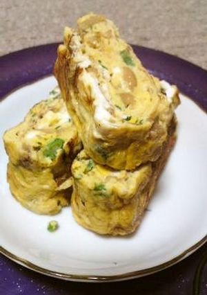 お弁当に☆なめたけとねぎの卵焼き-レシピのメイン写真